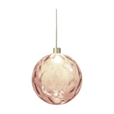 Murané Pink Glass Sphere Pendant Light 18cm - Brushed Champagne