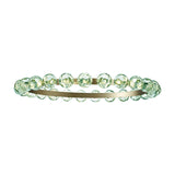 Murané R 25 ring chandelier with a Brushed Champagne finish hoop set with Forest Green glass spheres and integrated LED lighting, shown on a plain white background.