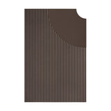Arid Wall Light Tile in Textured Graphite Brown, a rectangular aluminium panel with fine ribbed lines and a curved cut-out corner, shown on a plain white background.
