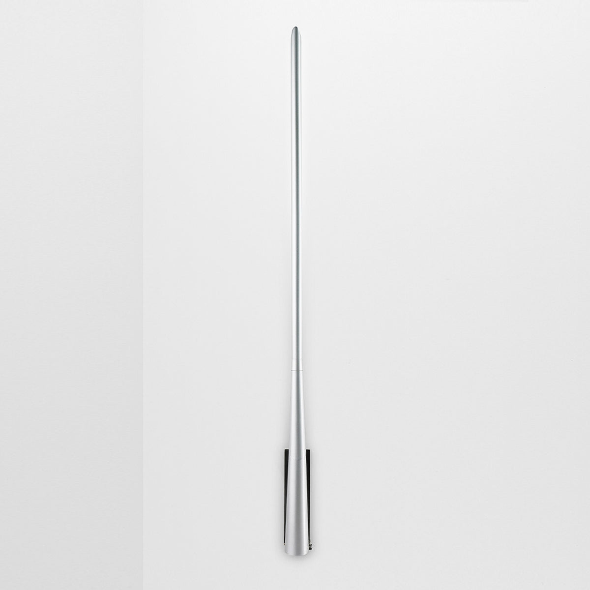 Eliana W2 Metal LED Wall Light in grey, a tall slim rod tapering to a rounded lower section, shown against a plain white background.