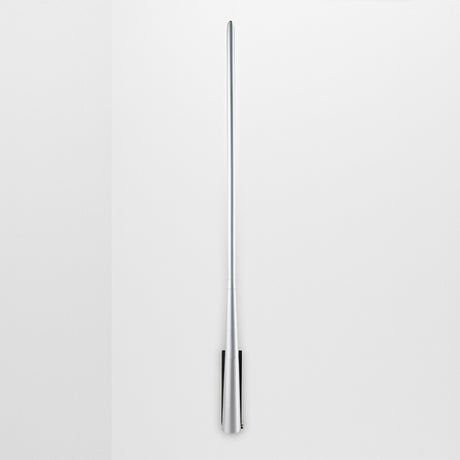 Eliana W2 Metal LED Wall Light in grey, a tall slim rod tapering to a rounded lower section, shown against a plain white background.