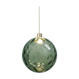 Murané Forest Green Glass Sphere Pendant Light 18cm - Champagne
