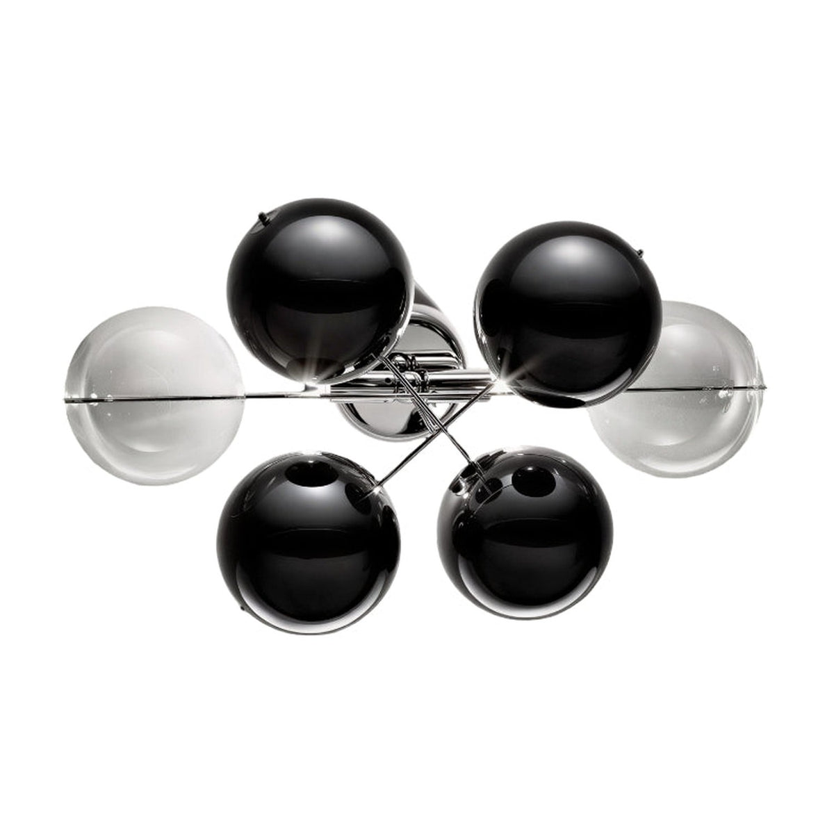 Atom 2 Light Glass Globe Wall Light