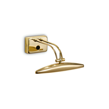 Introducing a sleek and contemporary brass wall-mounted display lamp, featuring a rectangular base and an adjustable arm. It's perfect for illuminating artwork, with its gold finish providing a polished, stylish touch to enhance interior decor, much like the Mirror 2 Light Picture Light - Gold.