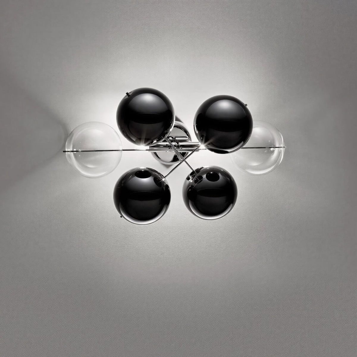 Atom 2 Light Glass Globe Wall Light