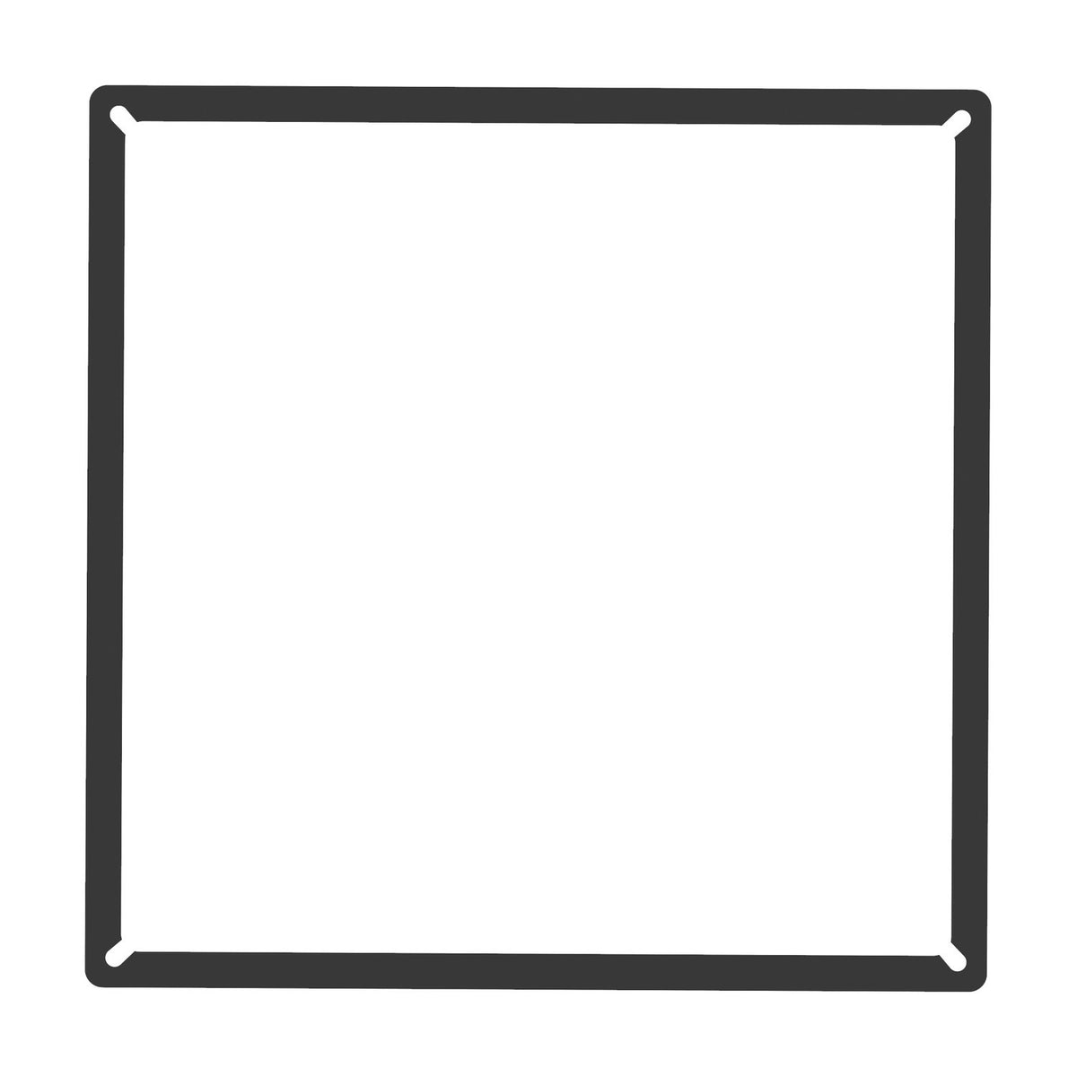 Rose Square Chandelier Frame in matt black, a simple open square brass outline with slim straight sides, shown on a plain white background.
