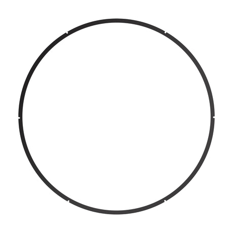 Rose Circular Chandelier Frame in matt black, a slim round brass ring lighting accessory with small mounting notches, shown on a plain white background.