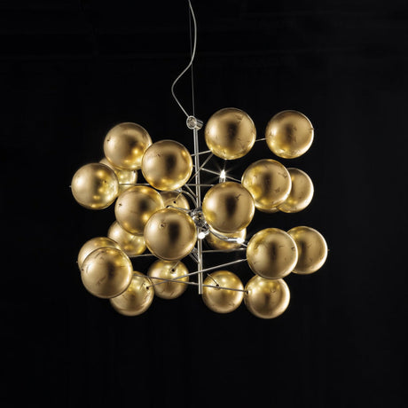 Atom 8 Light Globe Glass Chandelier