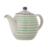 Patrizia Striped Stoneware Teapot 900ml - Green