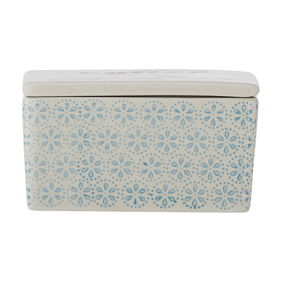 Patrizia Floral Stoneware Butter Dish - Blue