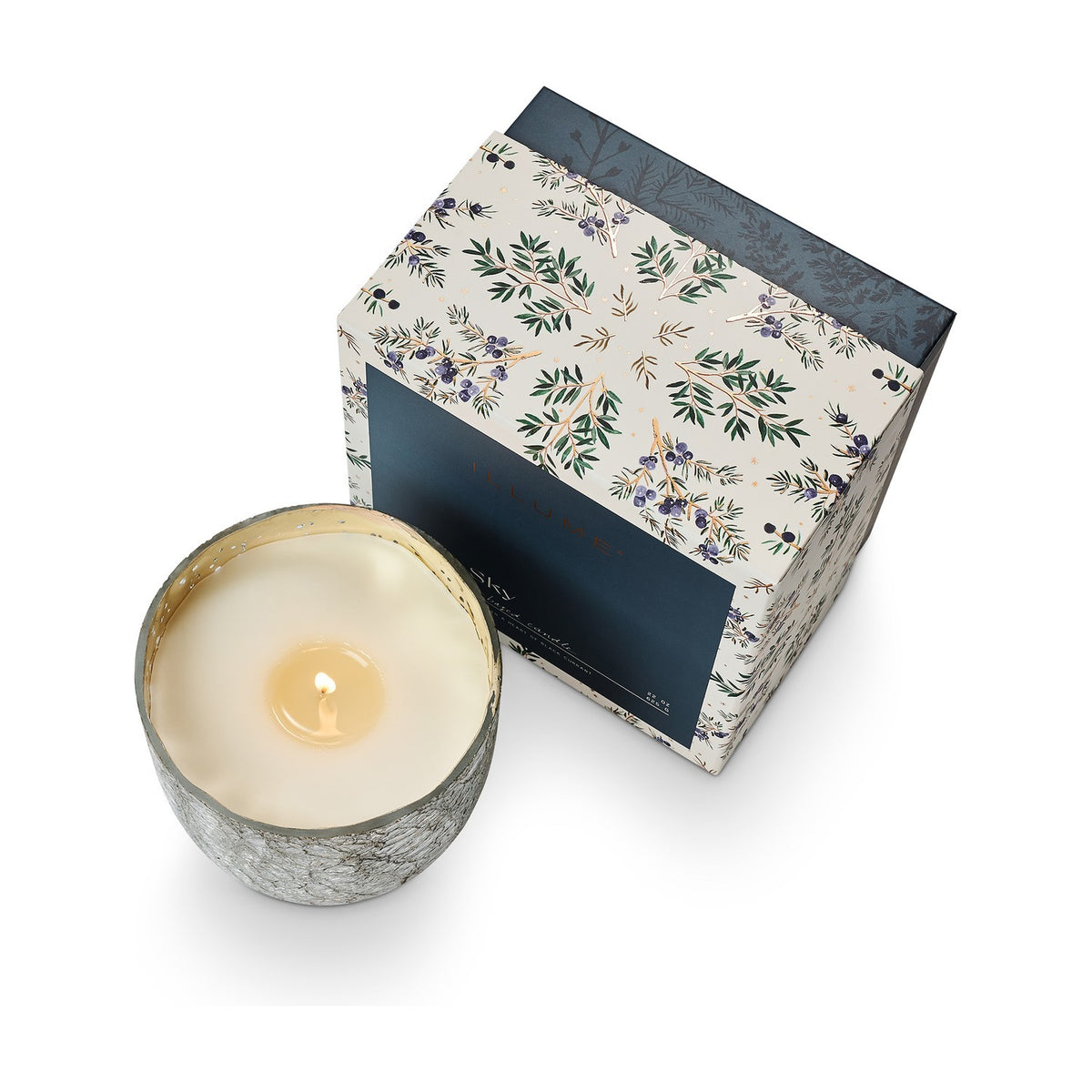 North Sky Crackle Glass Scented Candle 11.5cm