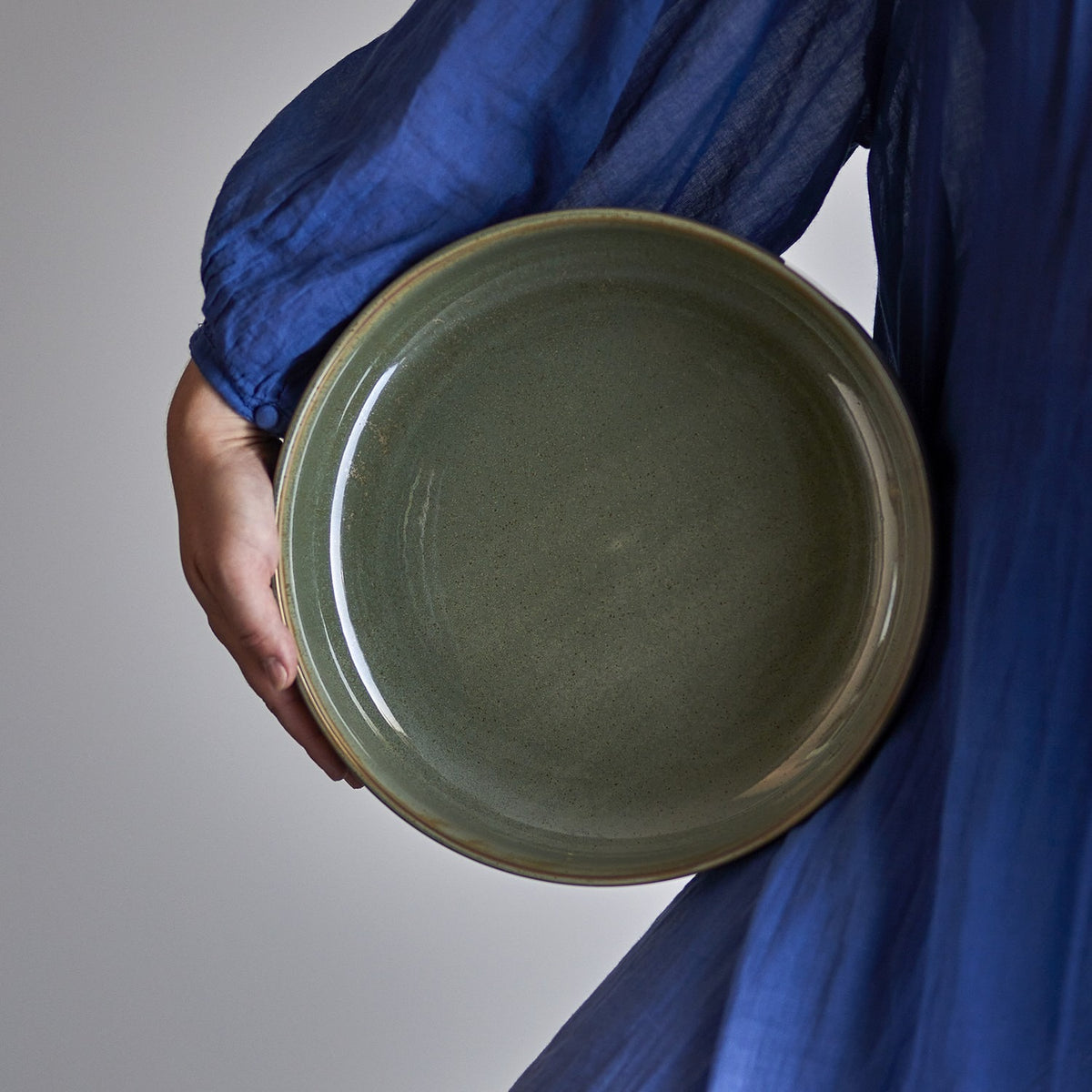 Pixie Stoneware Bowl 28.5cm - Green