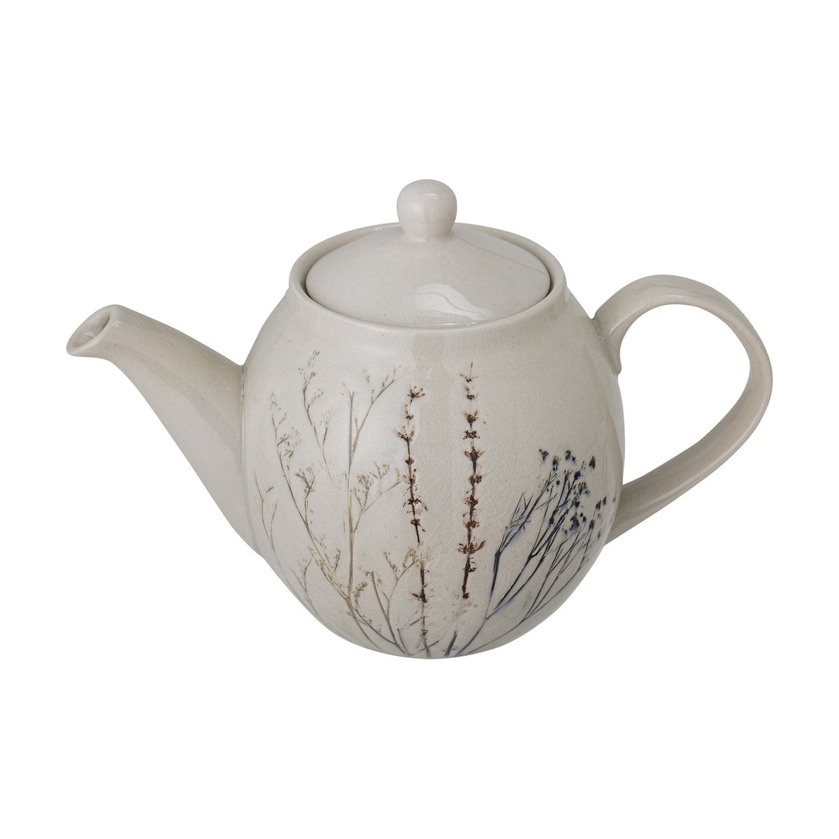 Bea Crackle Stoneware Teapot 1200ml - Cream