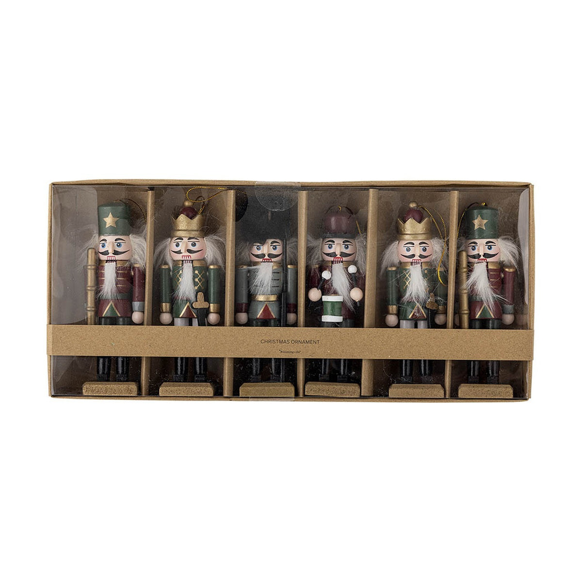 Nikita Wooden Christmas Tree Decorations Set of 6 - Multi