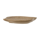 Lizz Floral Stoneware Bowl 18x16cm in brown, shallow leaf-shaped dish with raised floral motif, shown side-on against a plain white background.