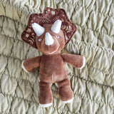 Fintan Dinosaur Cotton & Linen Rattle - Brown