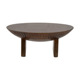 Miho Round Wooden Cake Stand - Brown