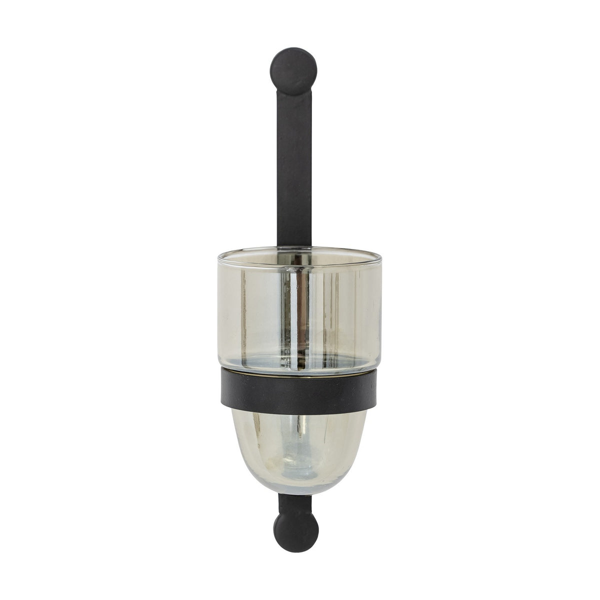 Jasmina Glass Outdoor Wall Tealight Holder - Black