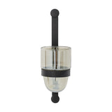 Jasmina Glass Outdoor Wall Tealight Holder - Black