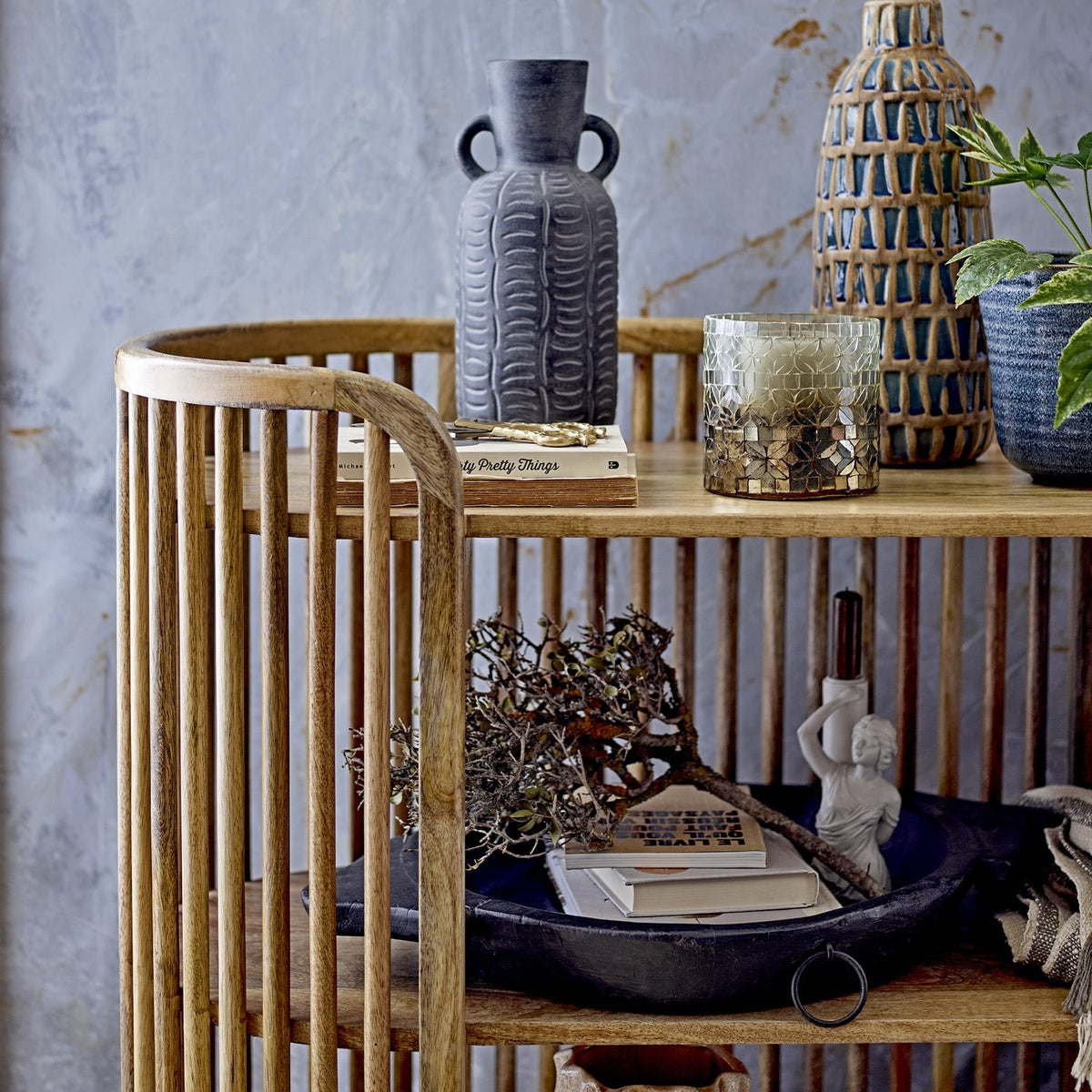 Sali Wooden Bookcase - Beige