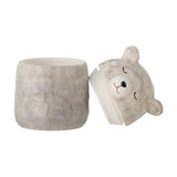 Puk Bear Stoneware Storage Jar with Lid 440ml - Grey