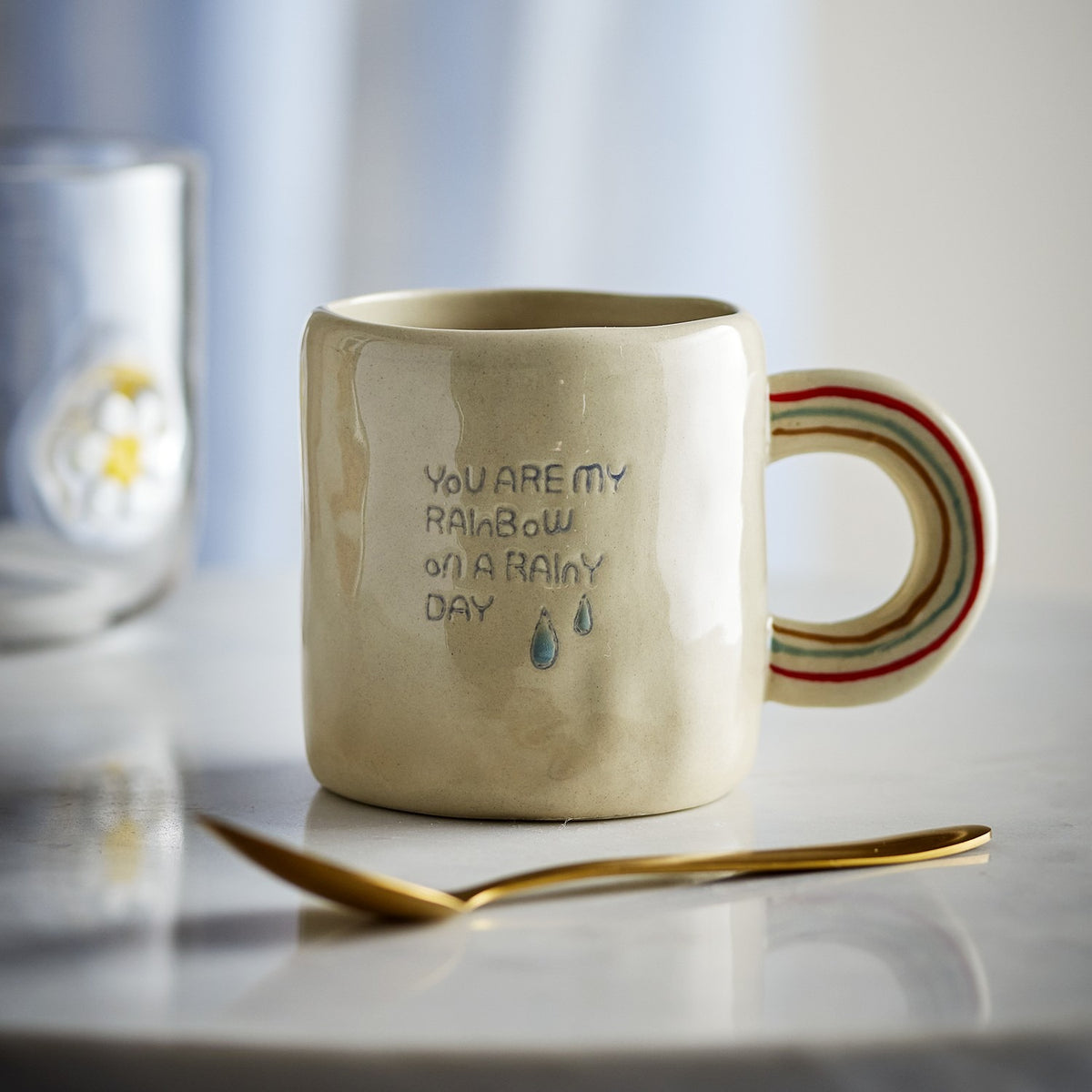 Cloudy Stoneware Cup 185ml - Cream