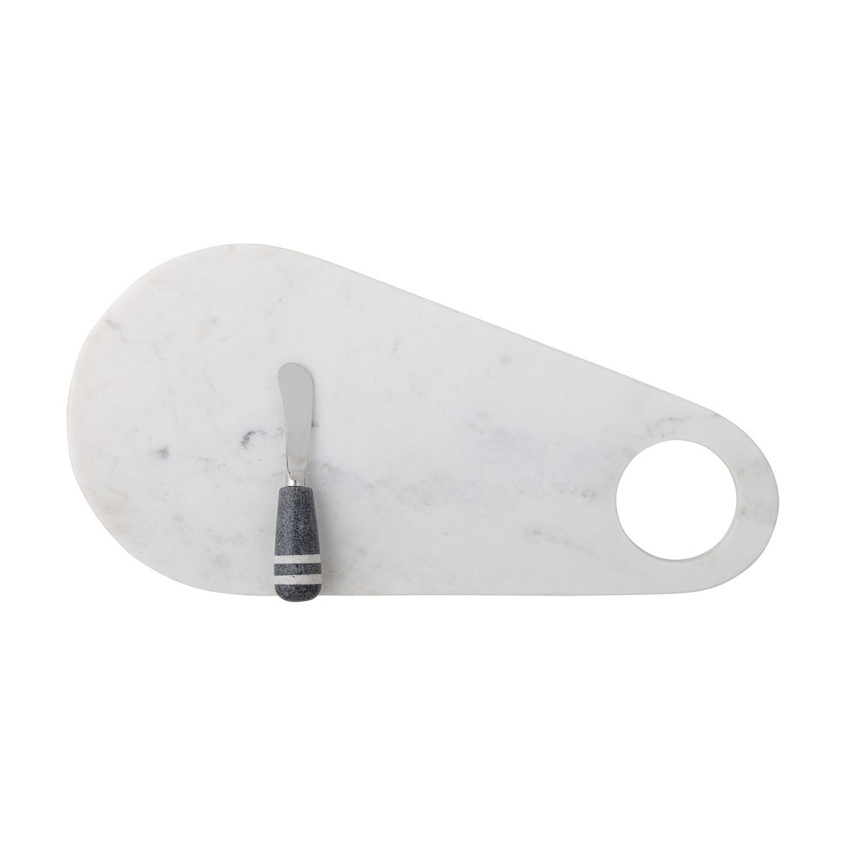 Abrielle Marble Serving Boards with Knives Set of 2 - White