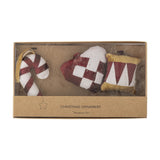 Velua Heart Christmas Tree Decorations Set of 3 - Red