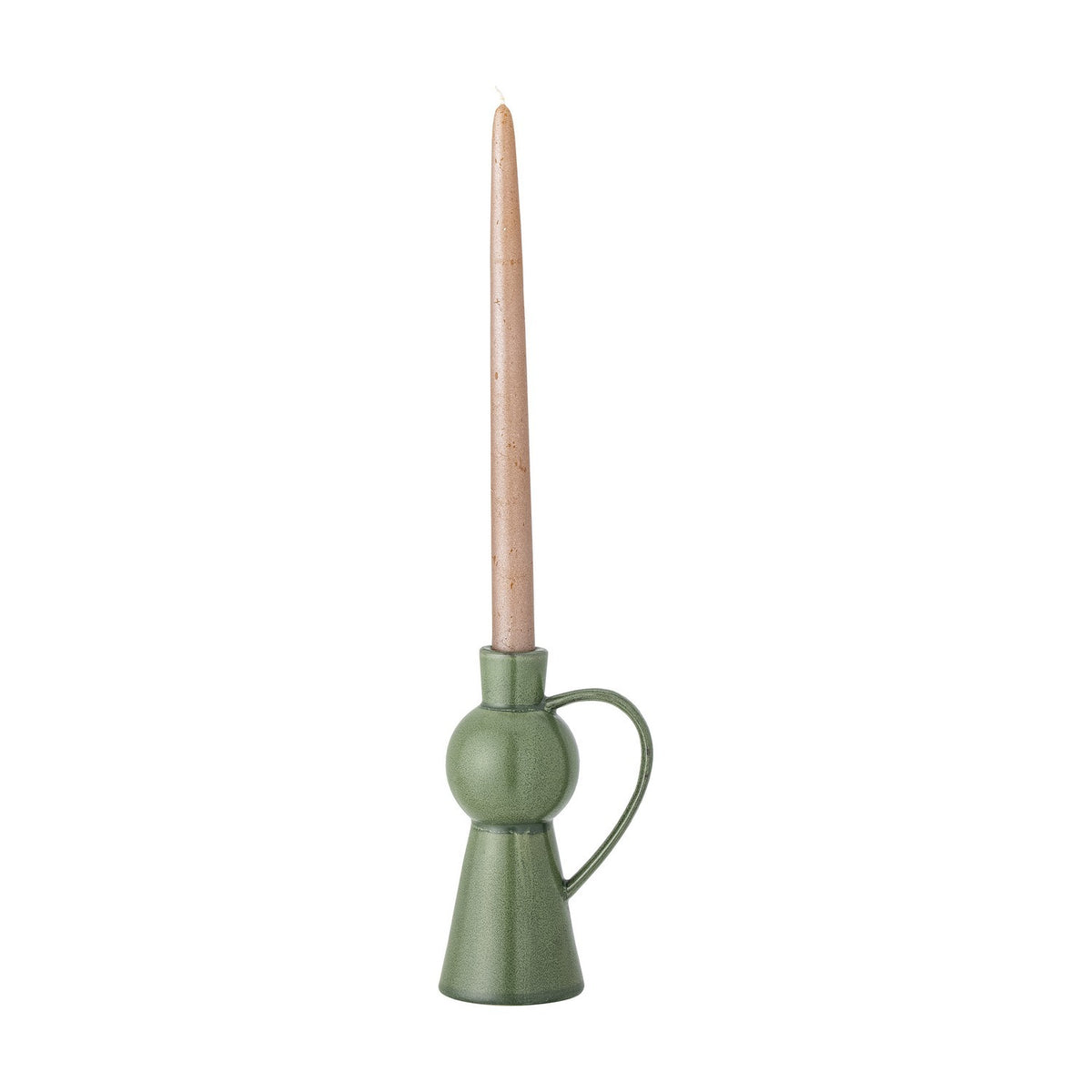 Fija Stoneware Candle Holder 18cm - Green
