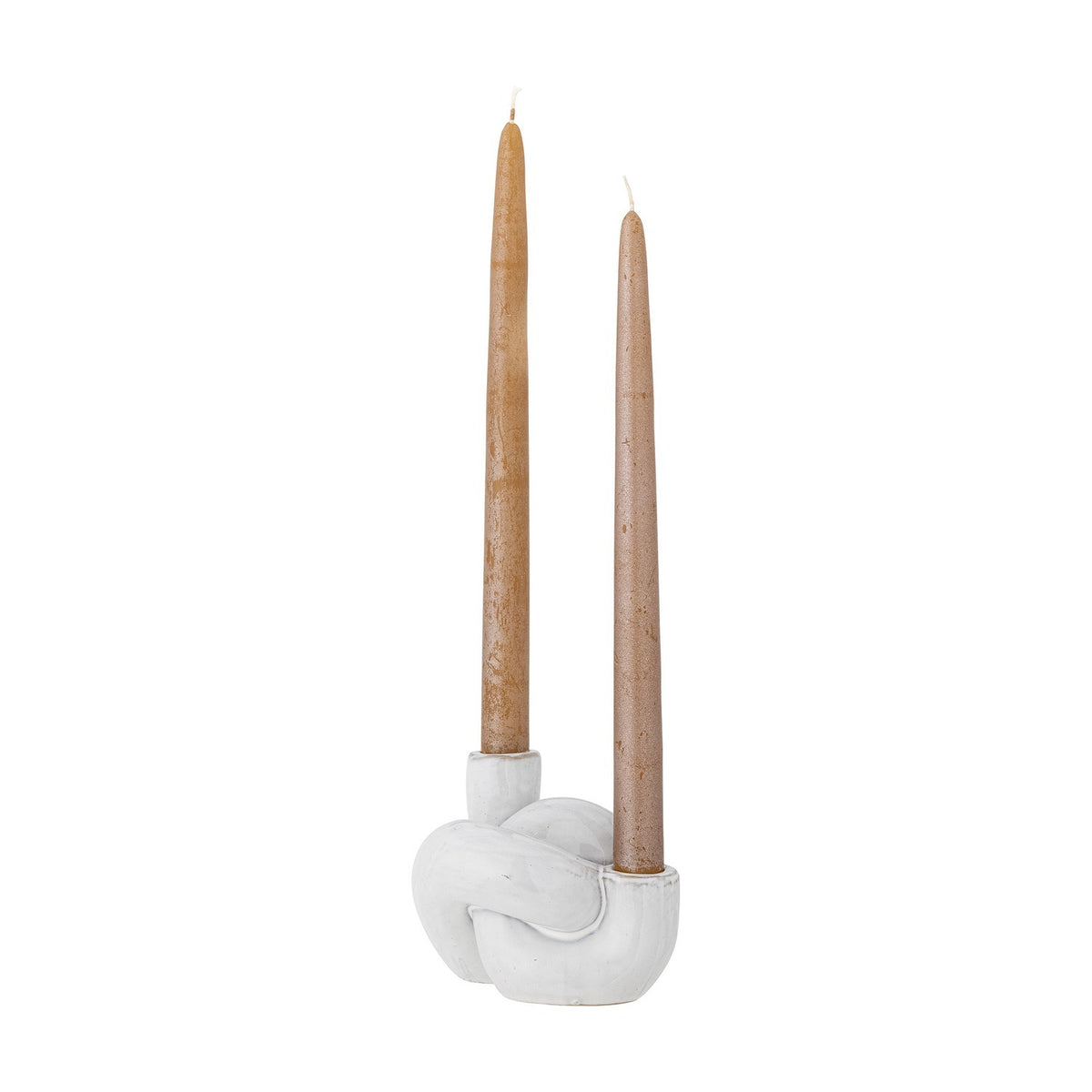 Haydn Stoneware Candle Holder - White