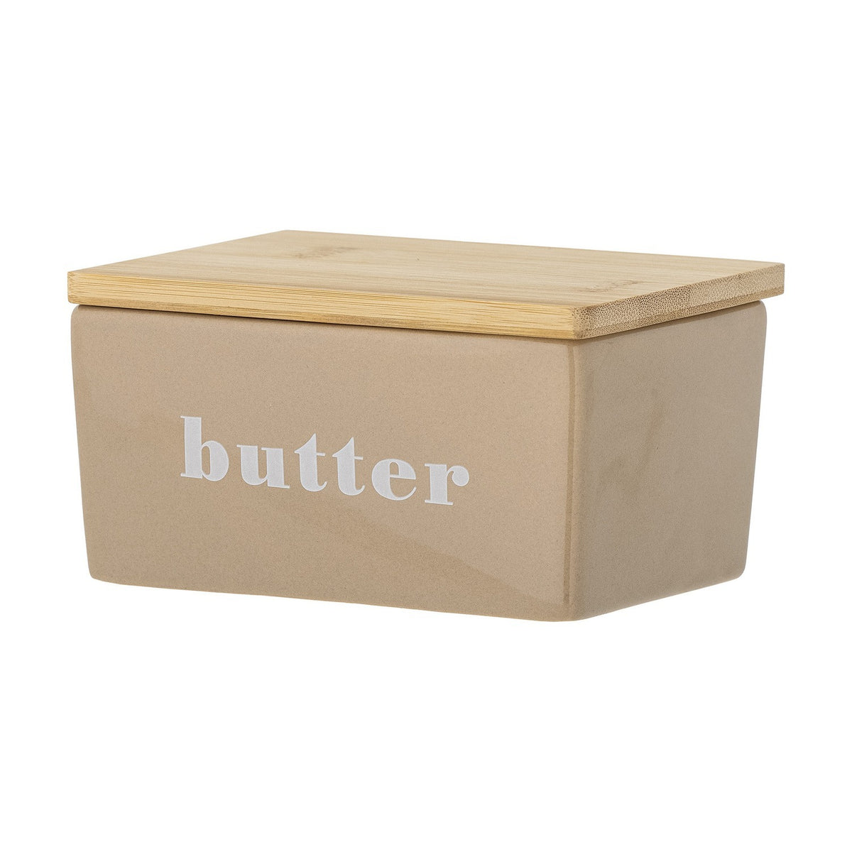 Hanyu Stoneware Butter Dish - Beige