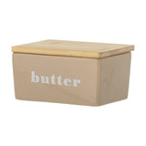Hanyu Stoneware Butter Dish - Beige