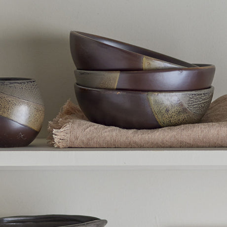 Paula Stoneware Bowl 16cm - Brown