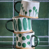 Linora Stoneware Mugs 450ml Set of 3 - Green