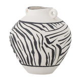 Togo Striped Stoneware Vase 26cm - White
