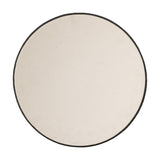 Mayotte Stoneware Pedestal Bowl 26cm in cream, viewed from above showing a smooth plain interior with a thin dark rim edge, set against a white background.