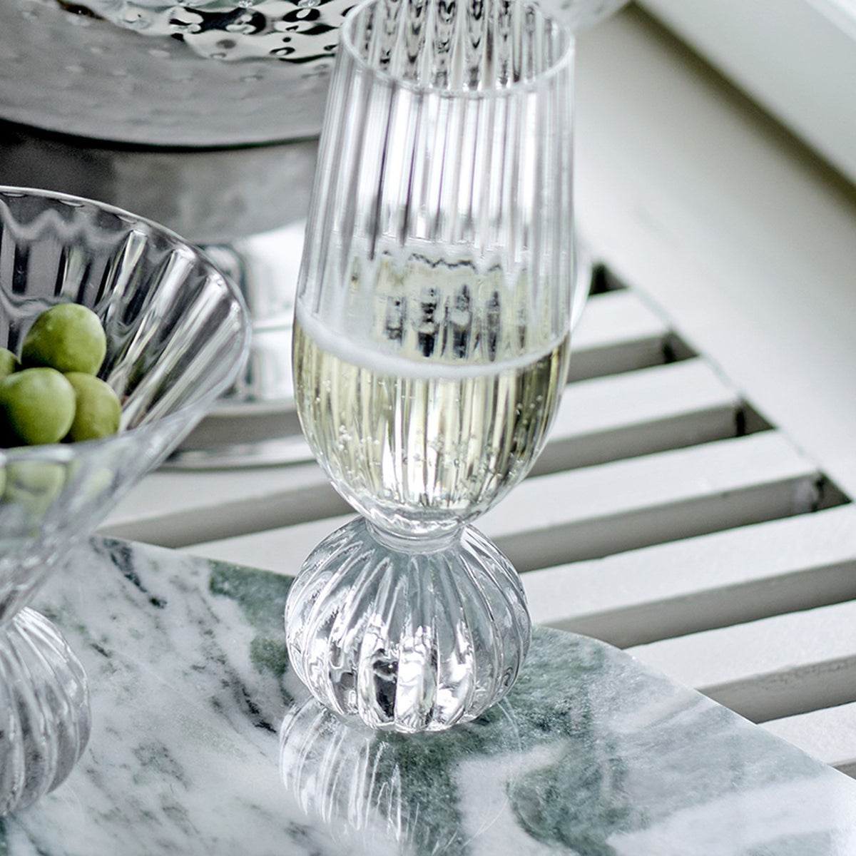 Taurin Round Champagne Glass - Clear
