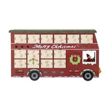 Edward Double-Decker Bus Wooden Advent Calendar with Light - Red