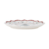 Naive Star Ceramic Christmas Plate - White