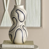 Nicola Gourd Stoneware Vase 34cm - Cream