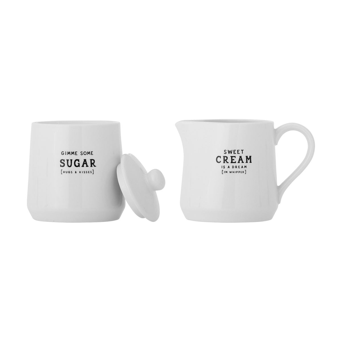 Wendy Stoneware Milk Jug & Sugar Bowl 370ml Set of 2 - White