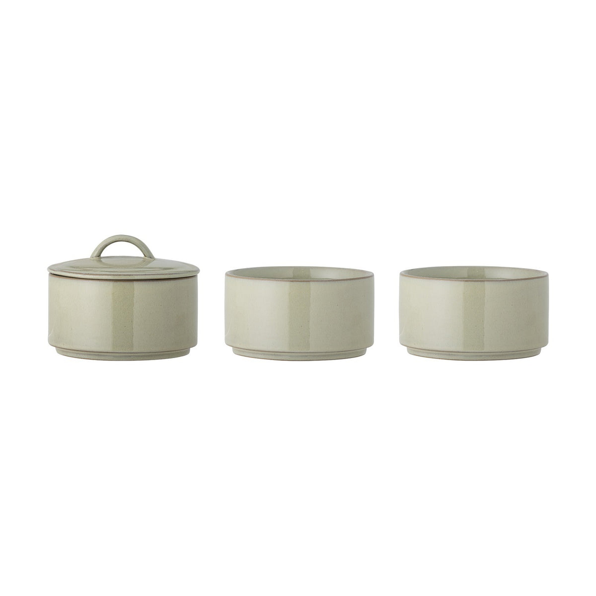 Ebba Stoneware Storage Jar with Lid 940ml - Green