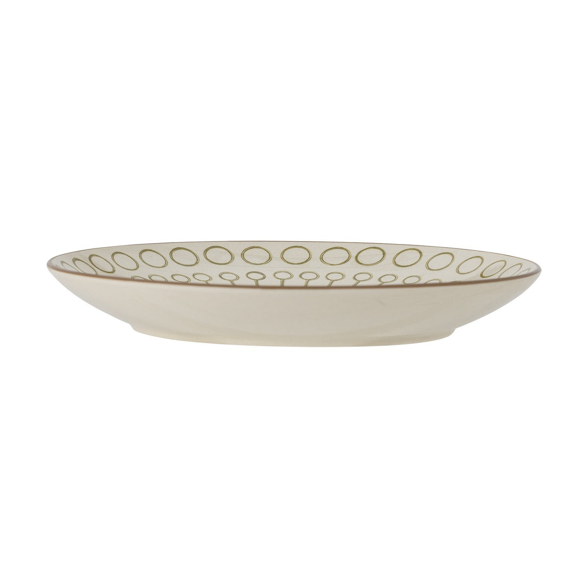 Maple Geometric Stoneware Dinner Plate - Cream