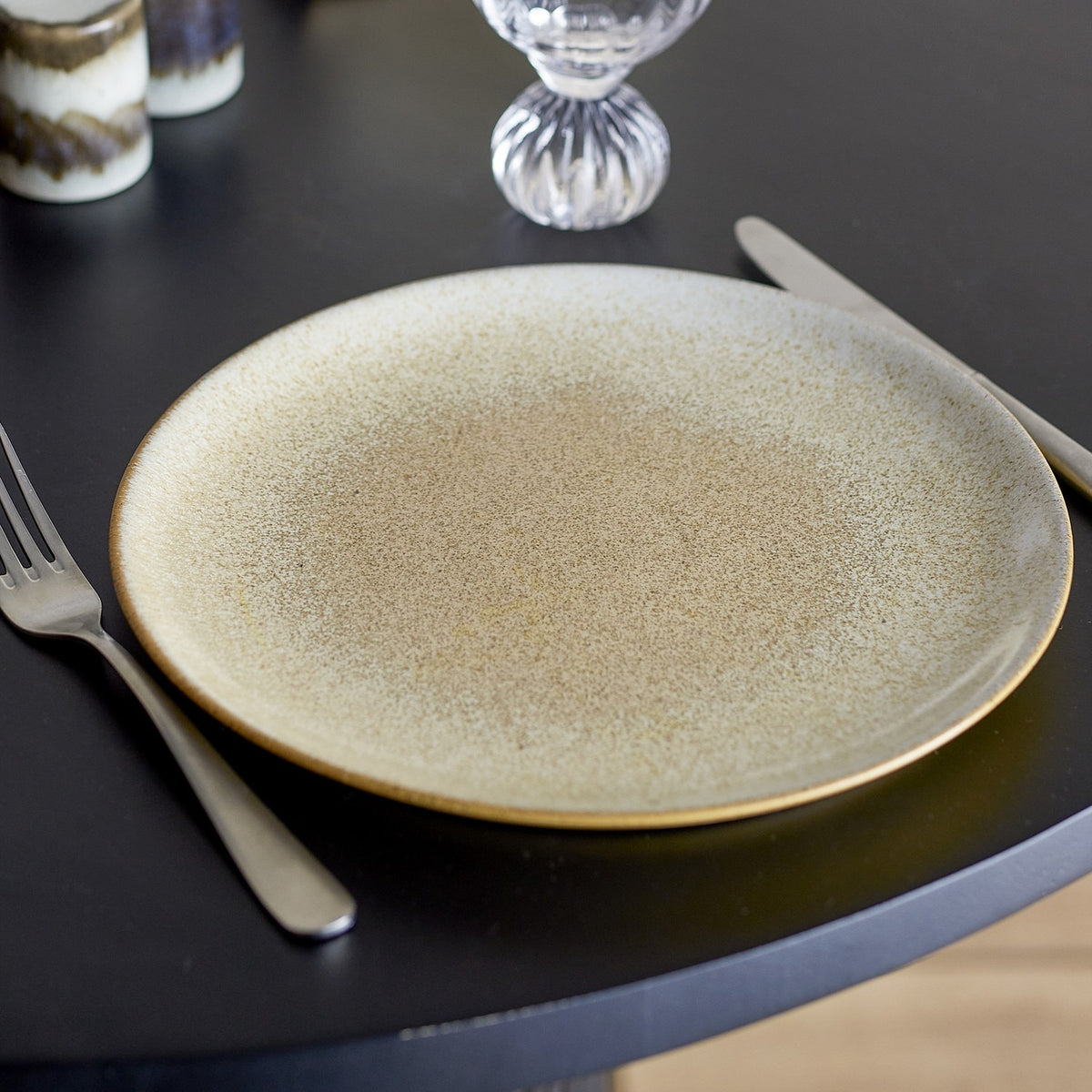 Paula Speckled Stoneware Dinner Plate - Beige
