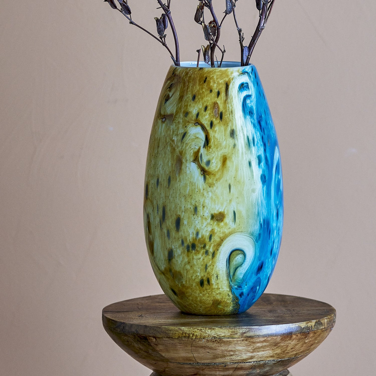 Kalian Glass Vase 29.5cm - Blue