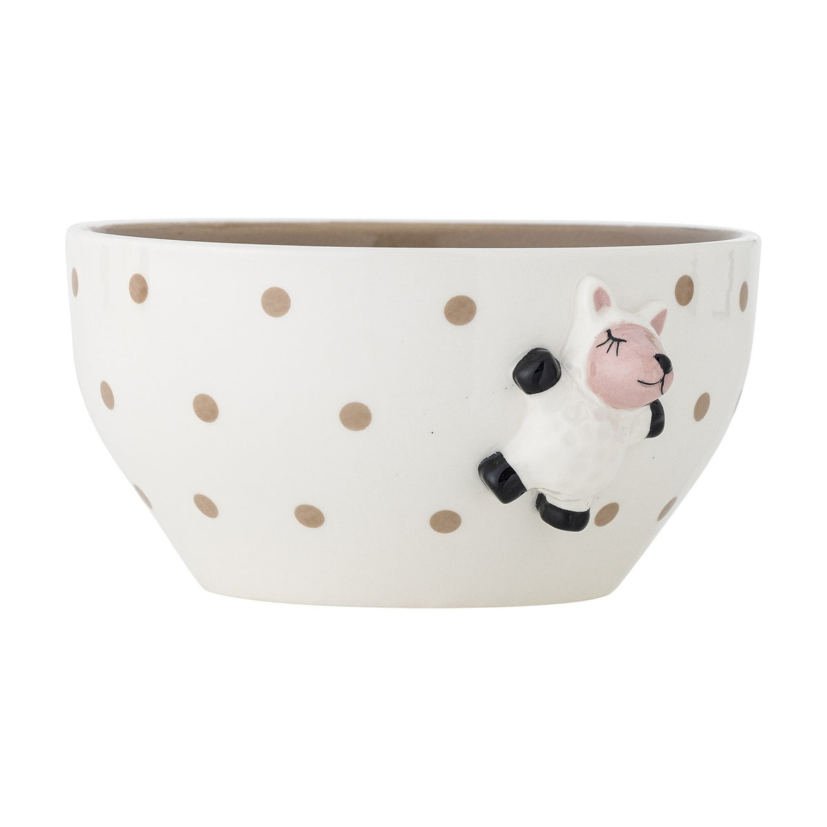 Dolly Dotted Stoneware Bowl 14cm - White