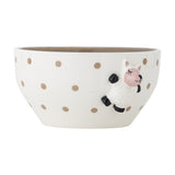 Dolly Dotted Stoneware Bowl 14cm - White