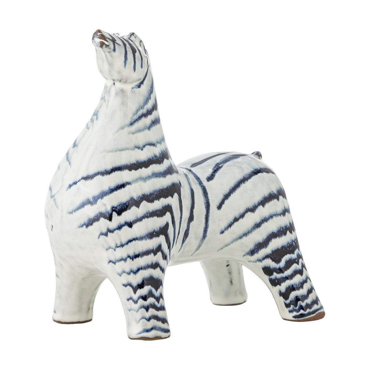 Zayn Zebra Stoneware Ornament - White