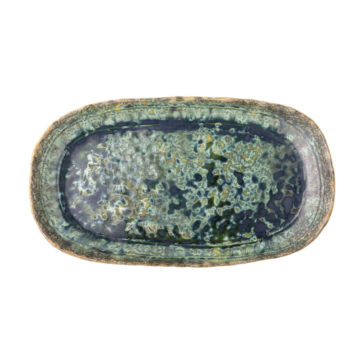 Milani Stoneware Platter 37x21cm - Green