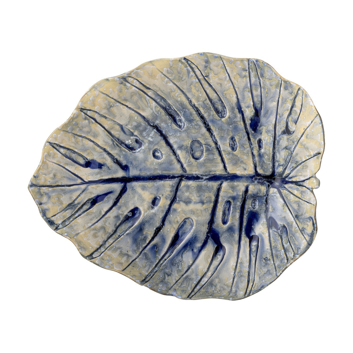 Rowan Leaf Stoneware Platter - Blue
